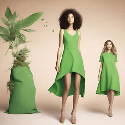 A set of digital art images for the 'Eco-Chic Revolution' campaign