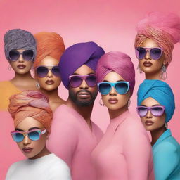 A series of digital art images promoting the turban-friendly eyewear brand X-ite