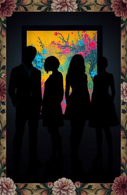 Four main characters standing together: two male leads and two female leads