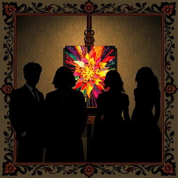 Four main characters: two male leads and two female leads, all depicted as black shadows, creating a striking silhouette effect