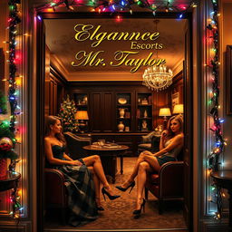 A ritzy office door featuring an elegant nameplate that reads "Elegance Escorts Mr