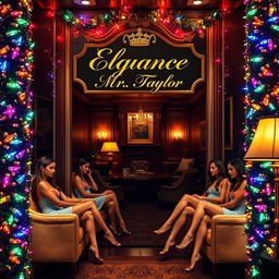 A ritzy office door featuring an elegant nameplate that reads "Elegance Escorts Mr