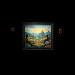 A captivating scene featuring two male leads and two female leads, all clad in all-black attire, their figures blending into the shadows, embodying a dark aesthetic