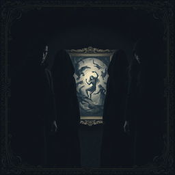 An intriguing scene featuring two male leads and two female leads, their bodies enveloped in all-black attire, blending seamlessly into the shadows, embodying a dark aesthetic