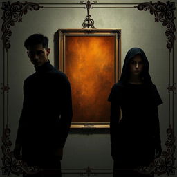 An intriguing scene featuring two male leads and two female leads, their bodies enveloped in all-black attire, blending seamlessly into the shadows, embodying a dark aesthetic