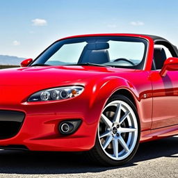 A stunning 2010 Mazda MX-5 Grand Touring in a vibrant True Red color, featuring a Power Retractable Hardtop (PRHT)