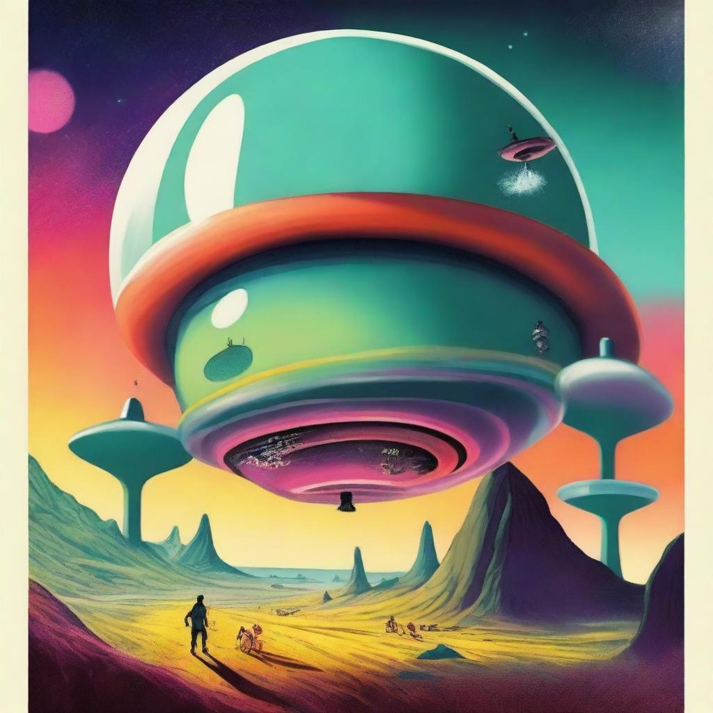 A high quality digital art image reminiscent of a 1950's science fiction poster