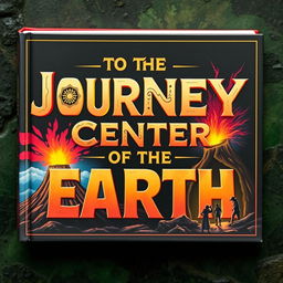 An eye-catching book cover for "Journey to the Center of the Earth" with an emphasis on striking typography