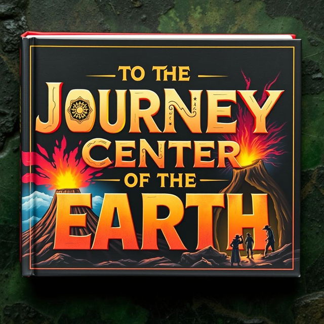 An eye-catching book cover for "Journey to the Center of the Earth" with an emphasis on striking typography