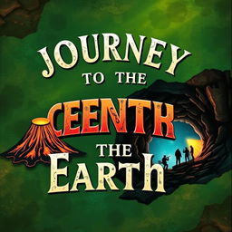 An eye-catching book cover for "Journey to the Center of the Earth" with an emphasis on striking typography