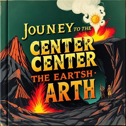 An eye-catching book cover for "Journey to the Center of the Earth" with an emphasis on striking typography