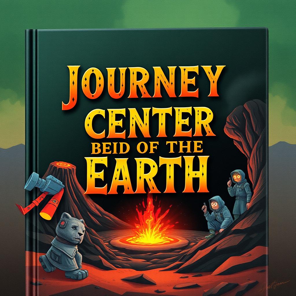 An eye-catching book cover for "Journey to the Center of the Earth" with an emphasis on striking typography