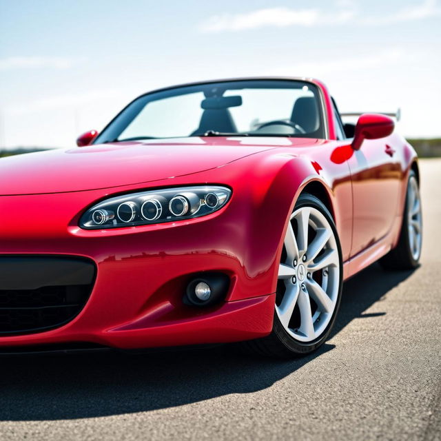 A striking 2010 Mazda MX-5 Grand Touring in a vibrant True Red color, featuring a Power Retractable Hardtop (PRHT)