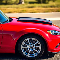 A striking 2010 Mazda MX-5 Grand Touring in a vibrant True Red color, featuring a Power Retractable Hardtop (PRHT)