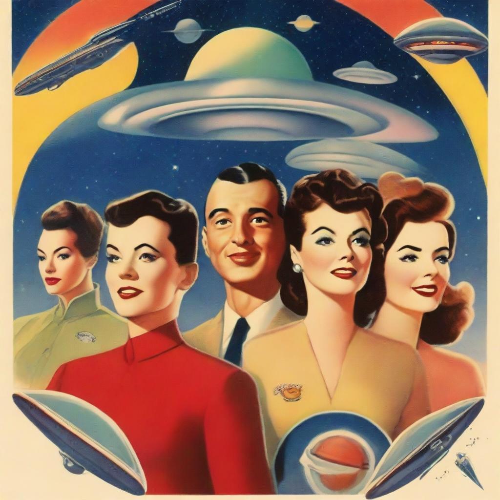 A high-quality, vintage-style image that evokes the charm of a 1950's science fiction film poster