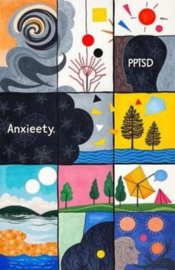 A vibrant and thought-provoking visual representation of various mental health disorders