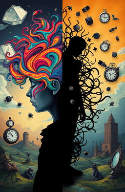 An artistic representation of abnormal psychology, showcasing a diverse range of psychological conditions through vivid illustrations