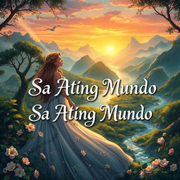 A captivating cover for a romantic fantasy novel titled "Sa Ating Mundo"