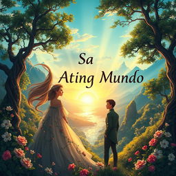 A captivating cover for a romantic fantasy novel titled "Sa Ating Mundo"