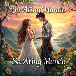 A captivating cover for a romantic fantasy novel titled "Sa Ating Mundo"