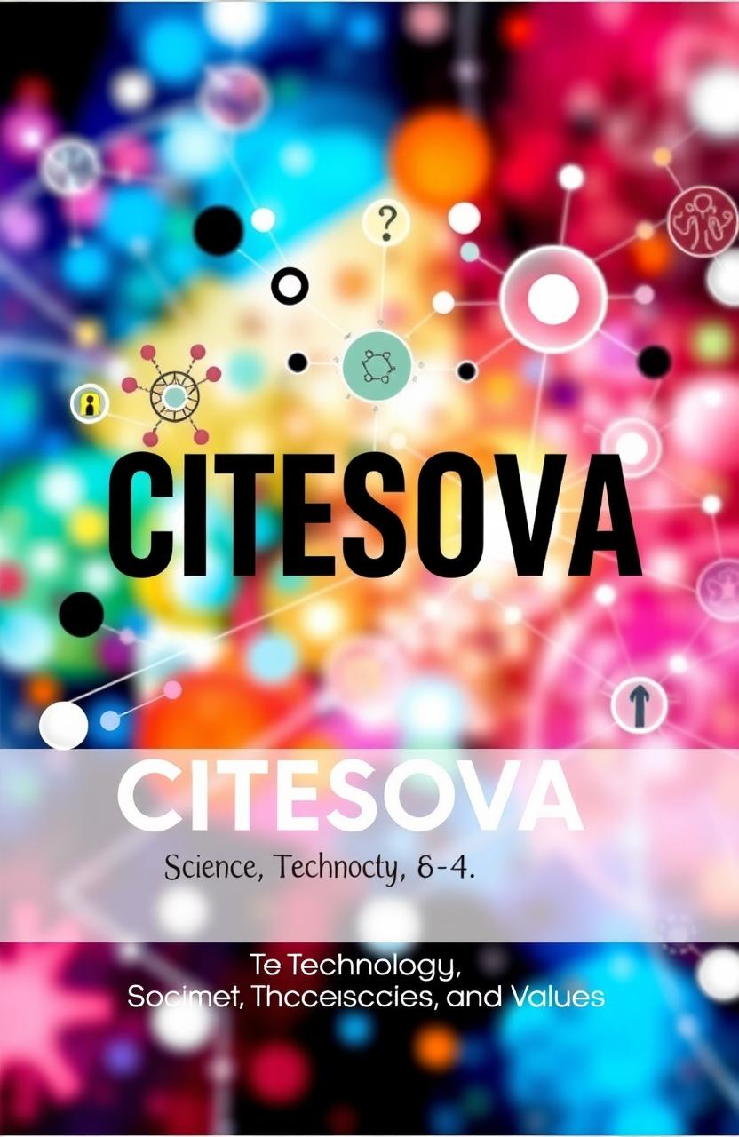 A striking and modern book cover for 'CITESOVA' that visually represents the themes of science, technology, social sciences, and values