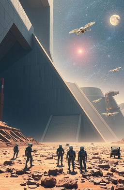 A vast scene featuring gigantic, long stairs ascending toward an enormous building that is ten kilometers wide and five kilometers tall, inspired by the style of Momir Iseni