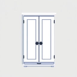 A 2D pixel art illustration showcasing a top-down view of a small white wardrobe designed for clothes
