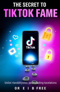 An eye-catching eBook cover for ‘THE SECRET TO TIKTOK FAME’