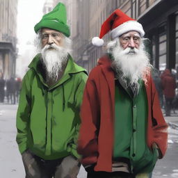 A high-quality digital art piece depicting Santa's elves in a new light