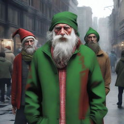 A high-quality digital art piece depicting Santa's elves in a new light