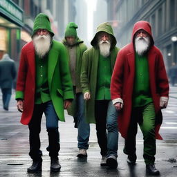 A high-quality digital art piece depicting Santa's elves in a new light