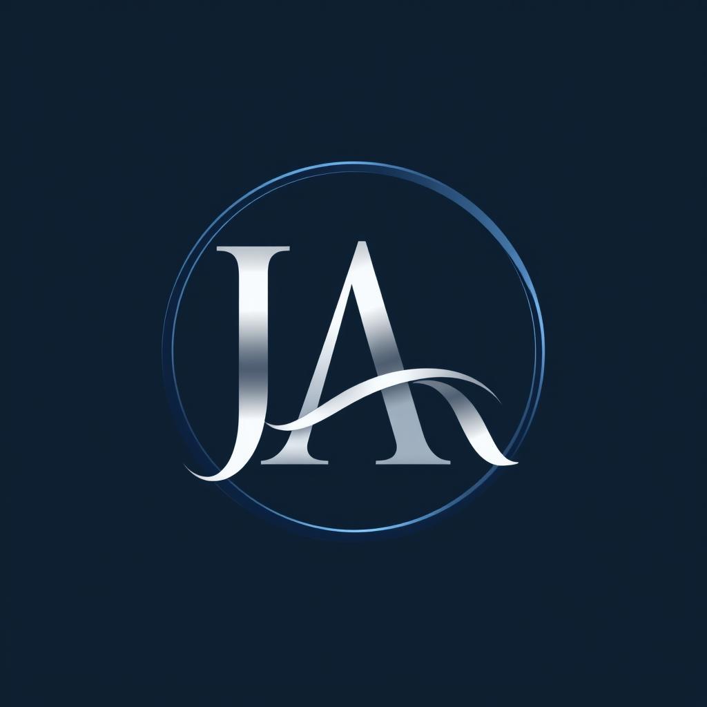 A creative logo design featuring the intertwined letters 'J' and 'A'