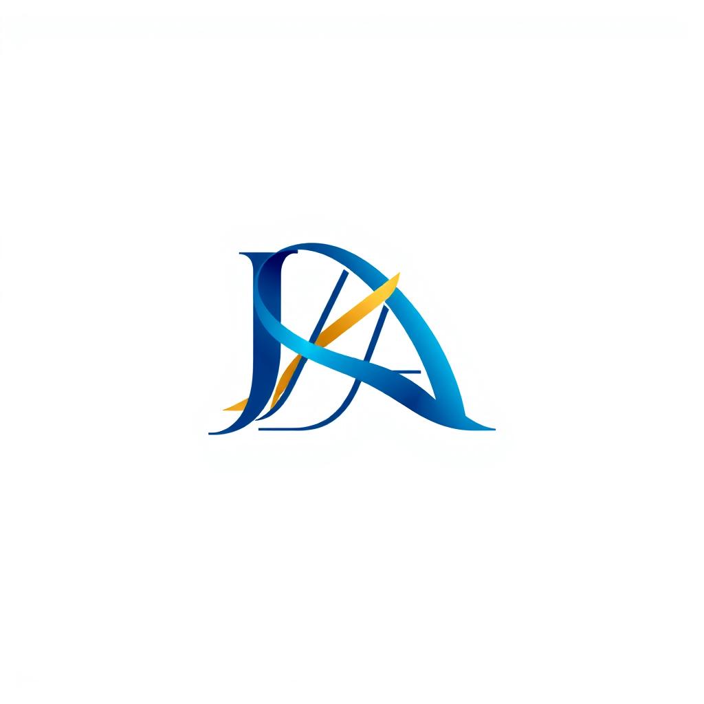 An attractive logo design featuring intertwined letters 'J' and 'A' in a sleek and modern style