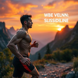 A visually striking and motivational scene depicting a person engaged in a disciplined activity, such as a runner training on a scenic mountain trail at sunrise