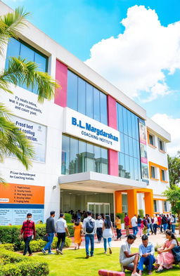 A modern and vibrant educational institution, showcasing the exterior of the B