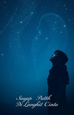 A poignant scene depicting a man standing beneath a starry night sky, his expression one of deep love mixed with subtle confusion