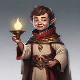 A digital art image of a halfling cleric from Dungeons and Dragons