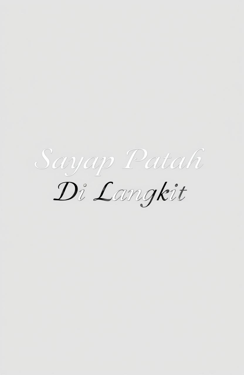 A minimalistic and monochrome design featuring the title "Sayap Patah Di Langit Cinta"