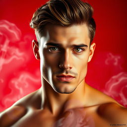 An enticing image featuring a bold red background that emanates a sense of passion and energy