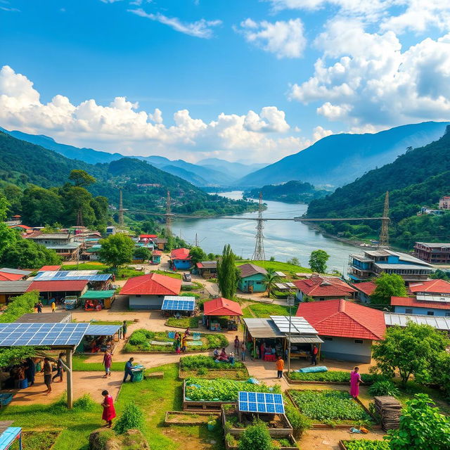 A scenic view of the Godavari Municipality in Nepal, showcasing the beauty of sustainable economic development