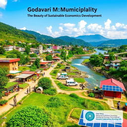 A scenic view of the Godavari Municipality in Nepal, showcasing the beauty of sustainable economic development