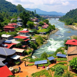 A scenic view of the Godavari Municipality in Nepal, showcasing the beauty of sustainable economic development