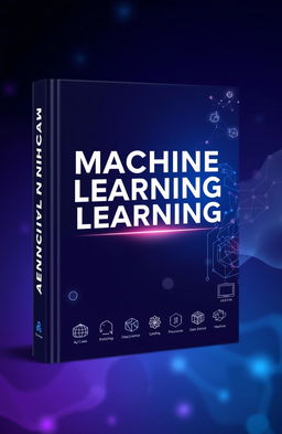 A beautifully designed machine learning book cover, featuring an abstract representation of neural networks and algorithms