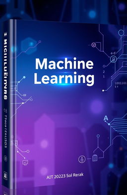 A beautifully designed machine learning book cover, featuring an abstract representation of neural networks and algorithms