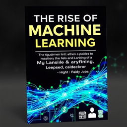 A visually appealing book cover for 'The Rise of Machine Learning: A Beginner’s Guide to Mastering the Field and Landing a High-Paying Job'