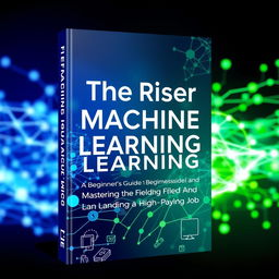 A visually appealing book cover for 'The Rise of Machine Learning: A Beginner’s Guide to Mastering the Field and Landing a High-Paying Job'