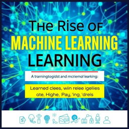 A visually appealing book cover for 'The Rise of Machine Learning: A Beginner’s Guide to Mastering the Field and Landing a High-Paying Job'