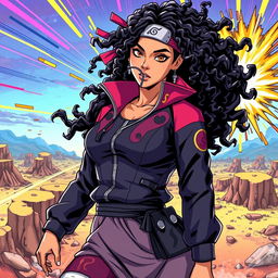 Beyoncé reimagined as a Naruto character in vibrant colored manga style