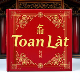 A Chinese style ancient book cover featuring the word 'Toan Lat' as the main character, designed in a historical style