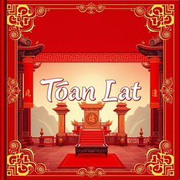 A Chinese style ancient book cover featuring the word 'Toan Lat' as the main character, designed in a historical style
